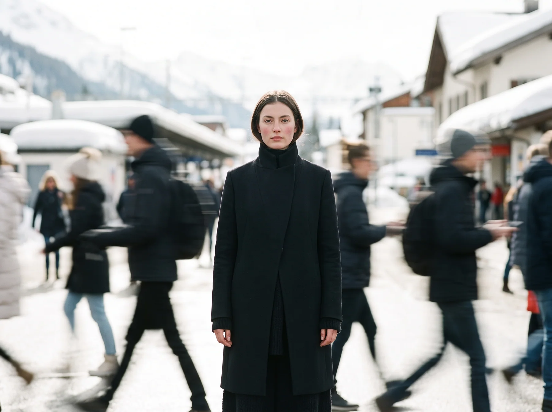 Fashion portrait with motion blur