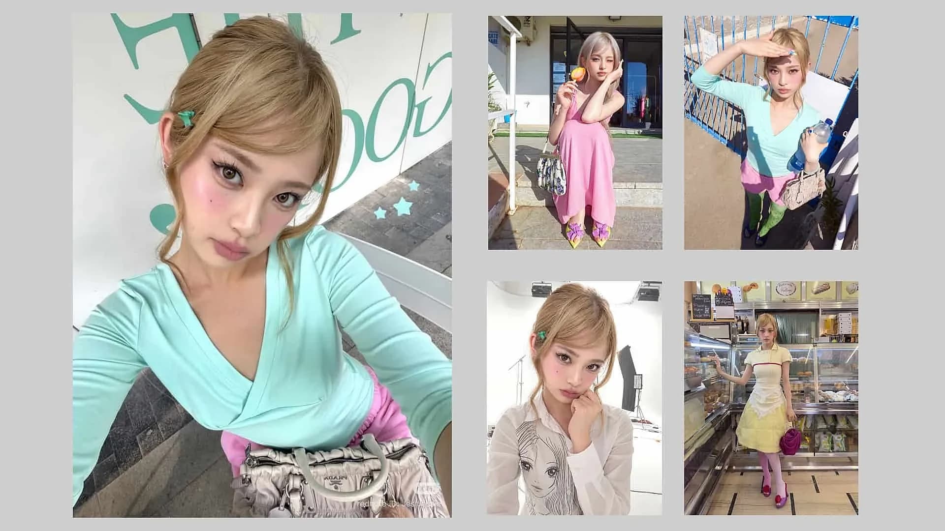 A portrait reference with coordinated outfit and portrait variations