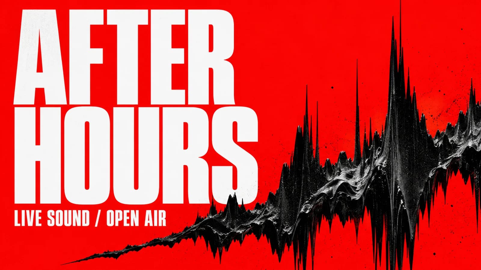 Red and black music billboard with AFTER HOURS typography